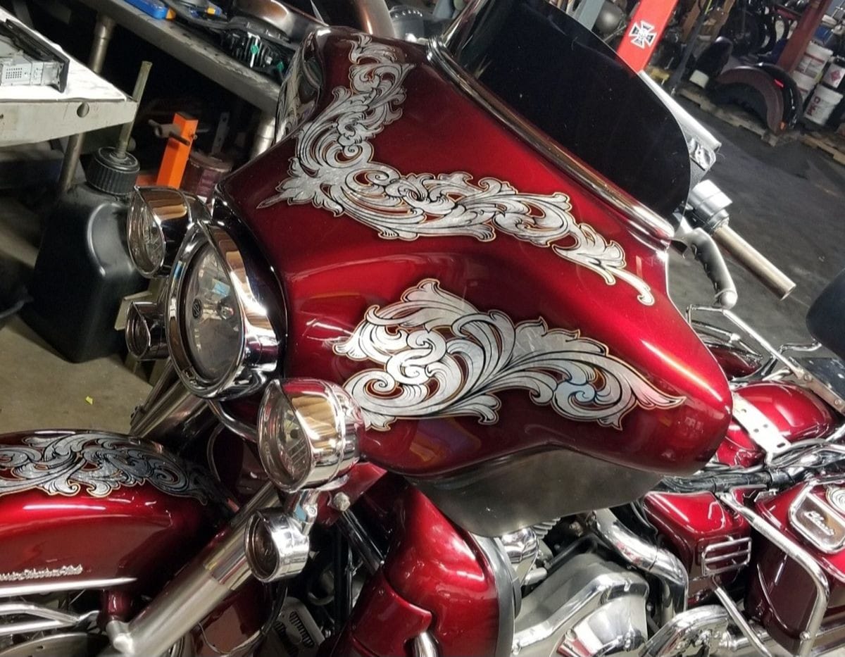 Harley Davidson Pinstriping & Silverleaf